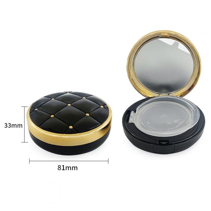 Round Plastic Refillable Cushion Foundation Case with Snap Closure for Cosmetics / Skin Care 0
